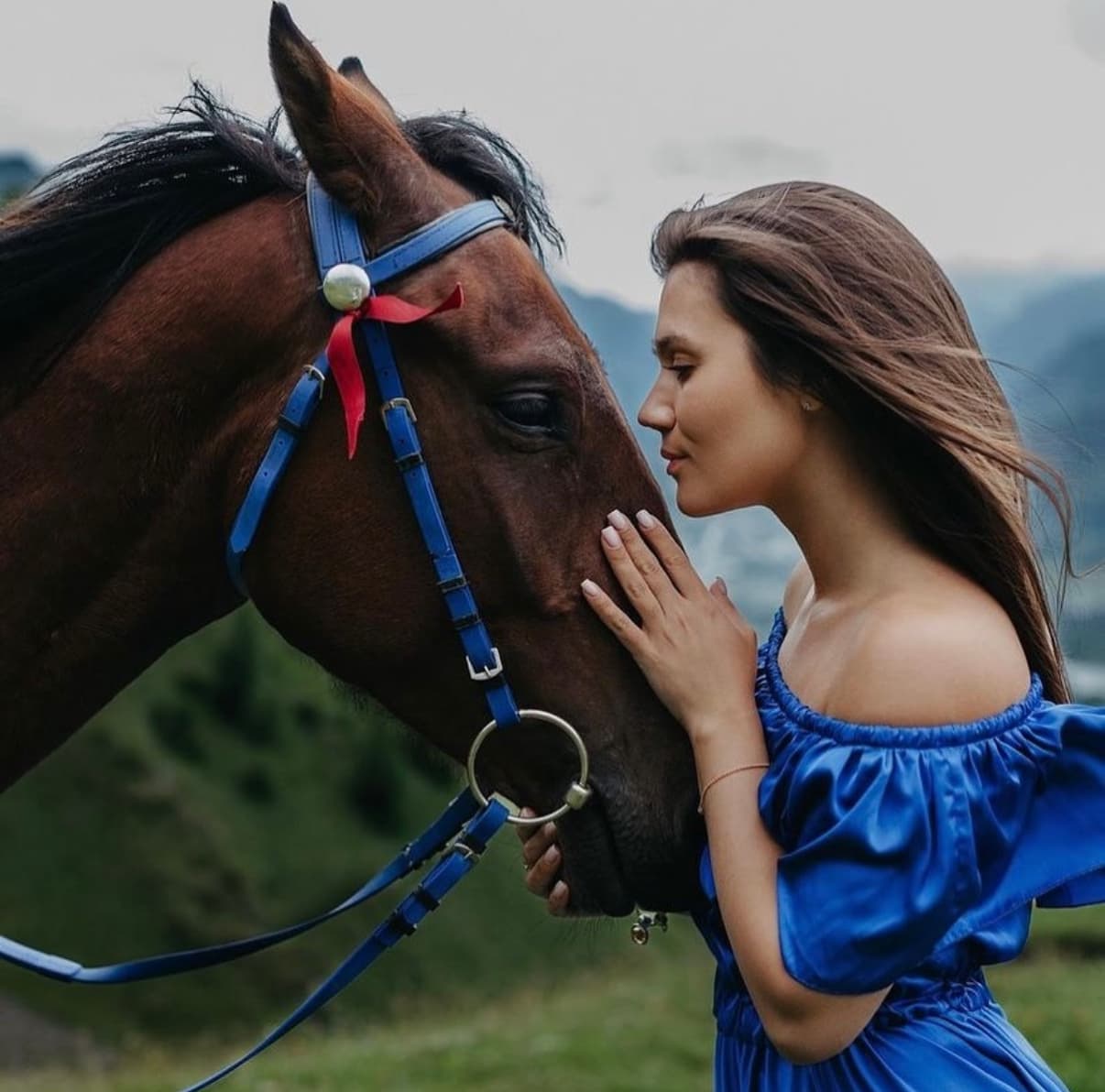 Horseback riding in Caucasus mountains